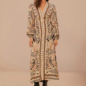 NEW W/ TAG! FARM RIO Sand Classic Nature Maxi Dress - XS